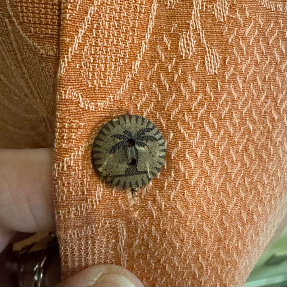 Jamaica Jaxx 100% Silk Men's‎ Rust Orange Button Down Shirt like new! Sz XL - Picture 5 of 10